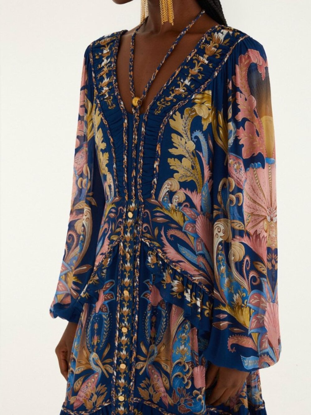 Sea Garden Braid Details Maxi Dress - Picture 2 of 4